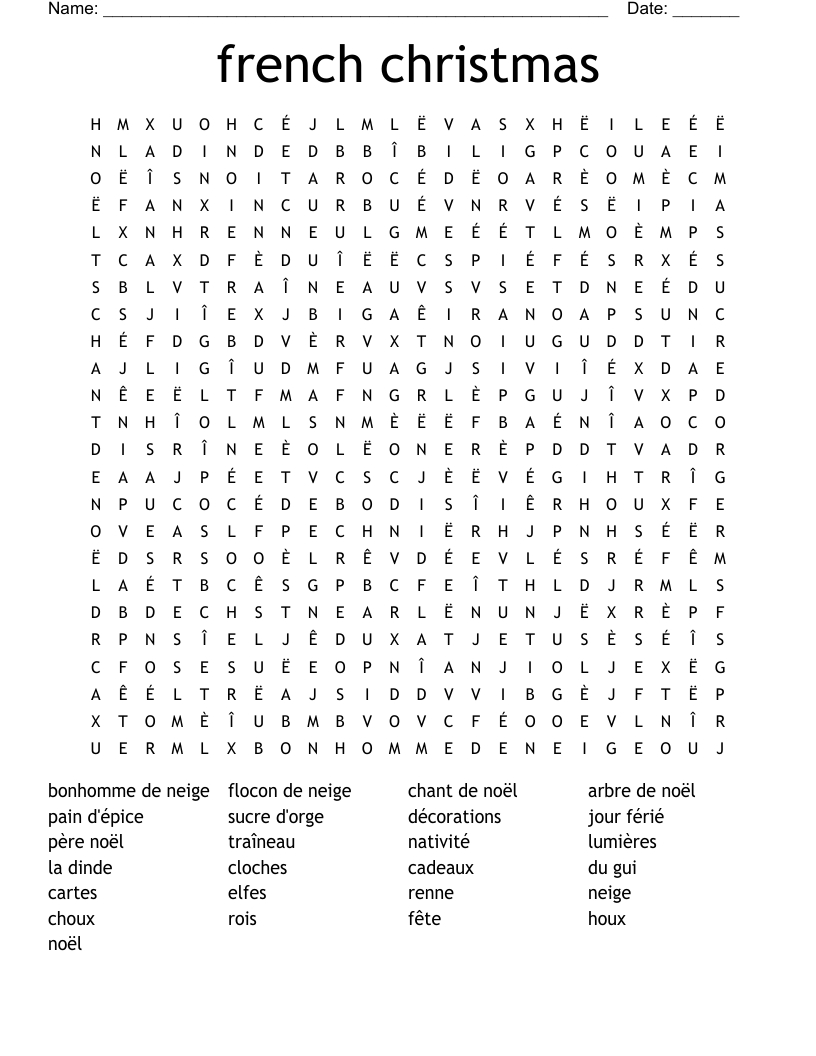 french christmas word search wordmint in christmas in france crossword French Christmas Word Search - Wordmint in Christmas In France Crossword