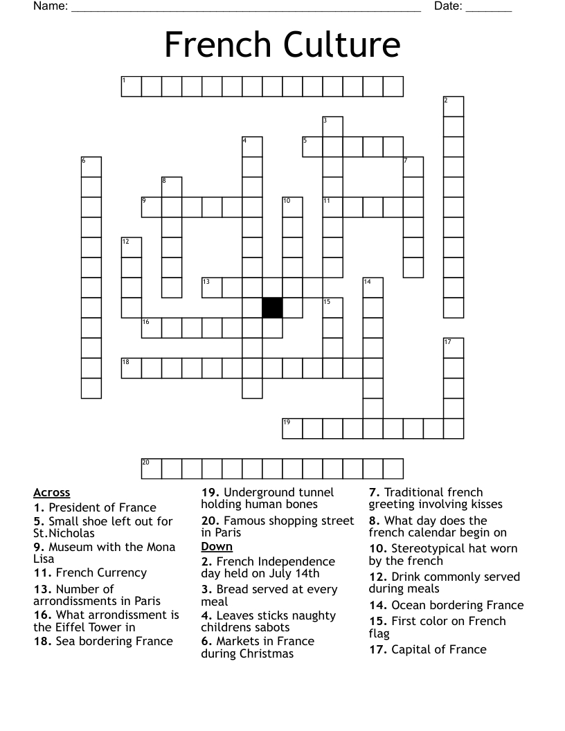 french culture crossword wordmint pertaining to christmas in france crossword French Culture Crossword - Wordmint pertaining to Christmas In France Crossword