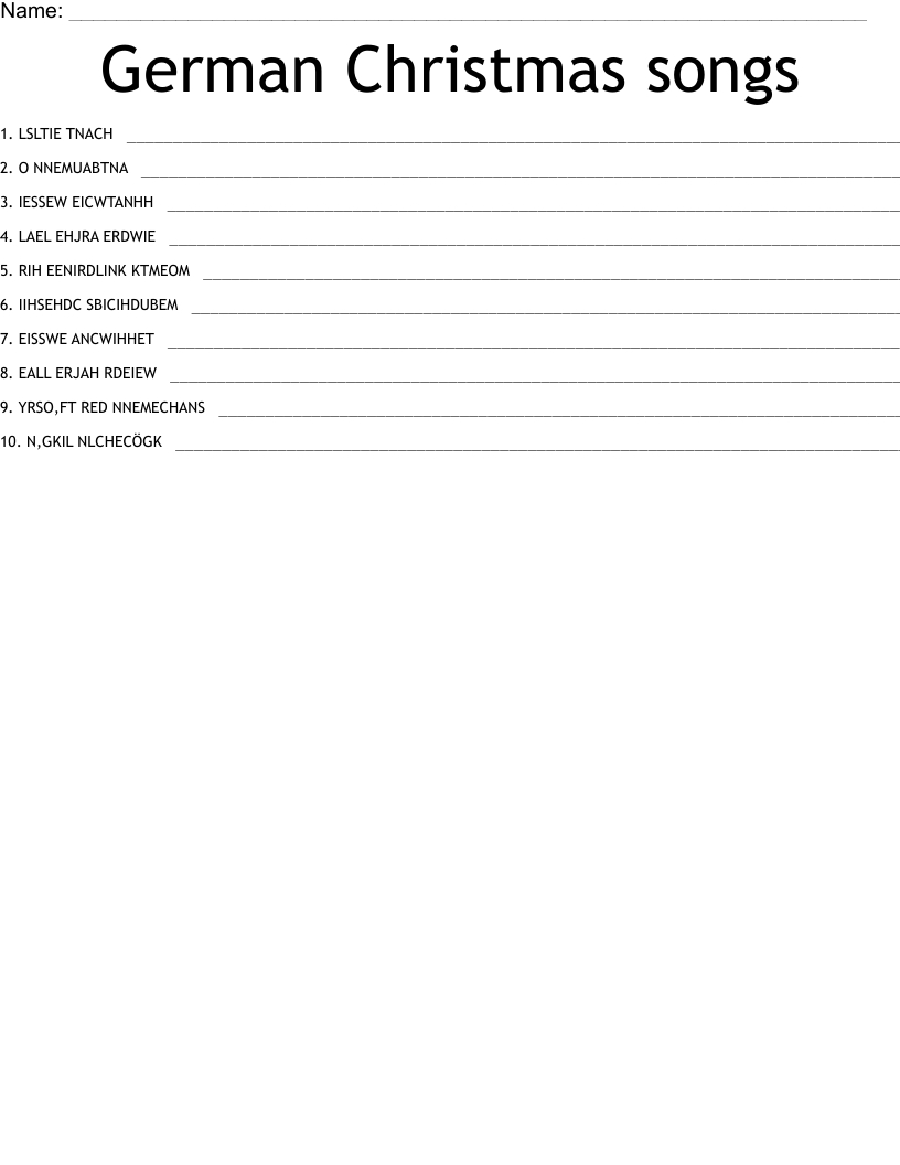 german christmas songs word scramble wordmint pertaining to german christmas carol crossword German Christmas Songs Word Scramble - Wordmint pertaining to German Christmas Carol Crossword