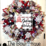 Handmade Christmas Gnome For The Holidays Ribbon Door Wreath 26 For Christmas Wreath Material Daily Themed Crossword