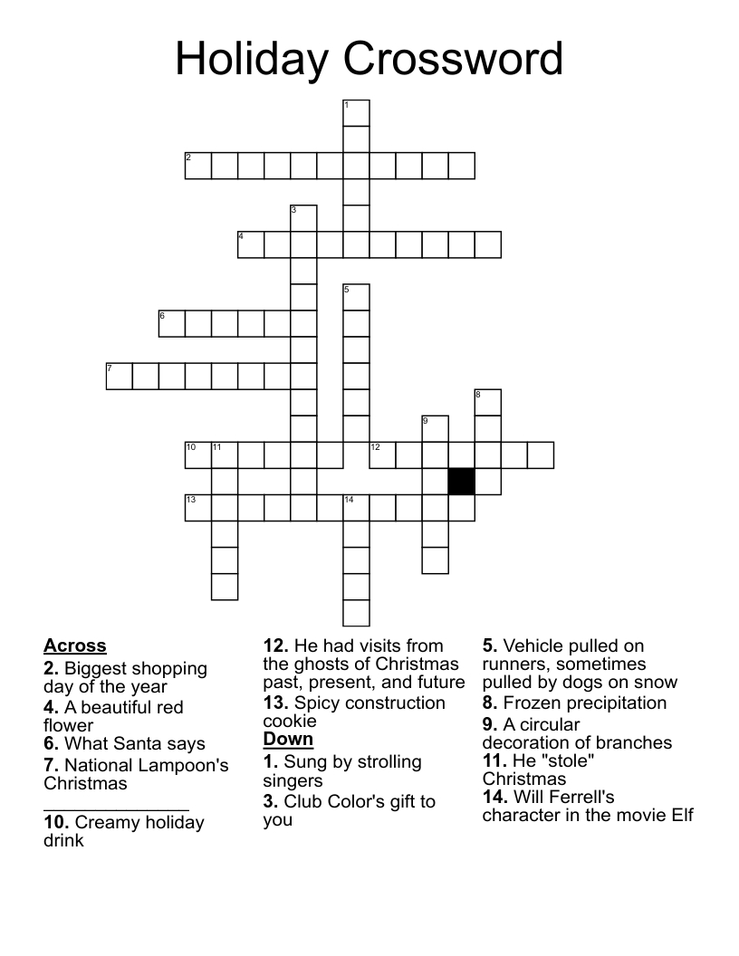 holiday crossword wordmint within christmas singers crossword clue Holiday Crossword - Wordmint within Christmas Singers Crossword Clue