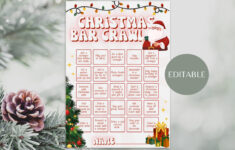 Holiday Scavenger Hunt Adults - Etsy Uk intended for Christmas Themed Pub Crawl Crossword