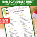 Holiday Scavenger Hunt For Adults   Etsy Uk Intended For Christmas Themed Pub Crawl Crossword Clue