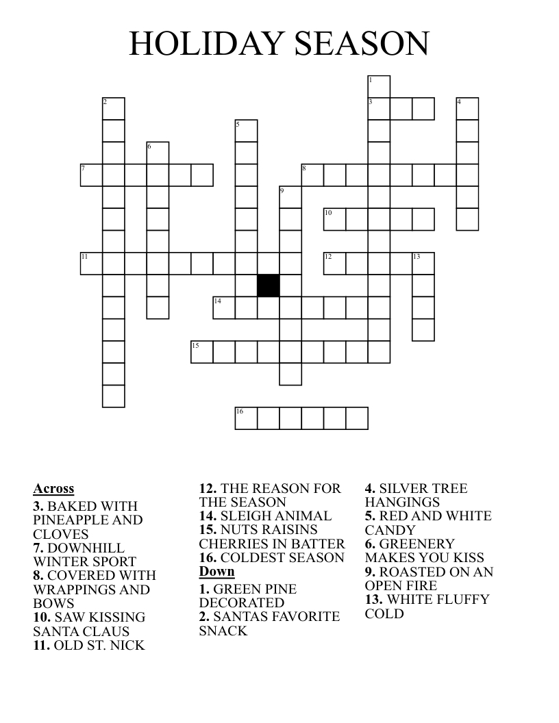 holiday season crossword wordmint throughout christmas season crossword clue 8 letters Holiday Season Crossword - Wordmint throughout Christmas Season Crossword Clue 8 Letters