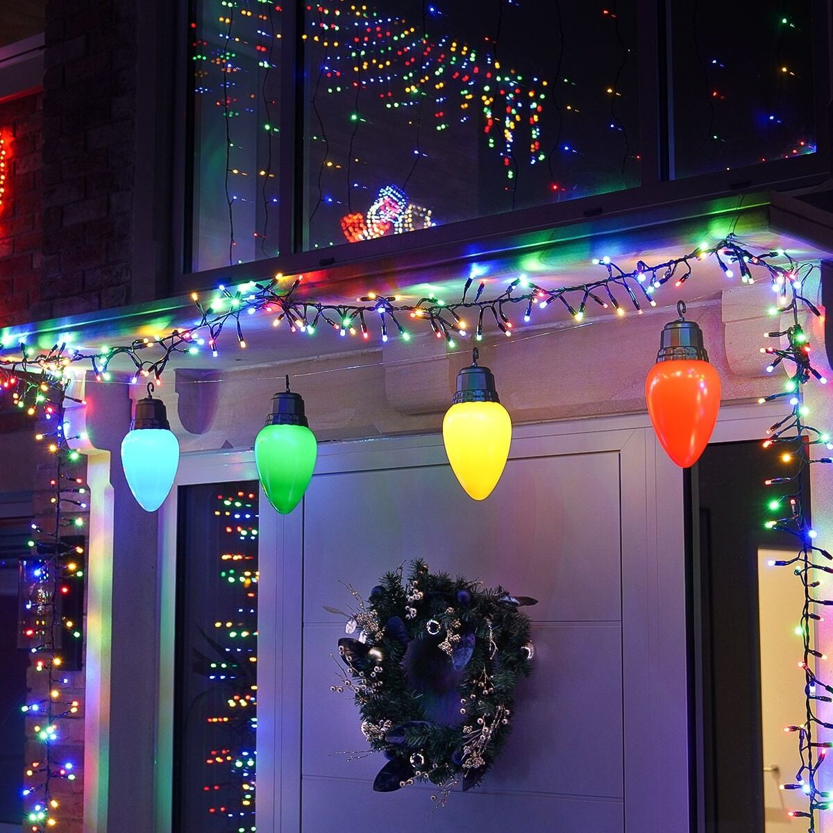 indoor outdoor set of 4 battery powered large cone bauble bulb for bulbs in many christmas lights crossword Indoor & Outdoor Set Of 4 Battery Powered Large Cone Bauble Bulb for Bulbs In Many Christmas Lights Crossword