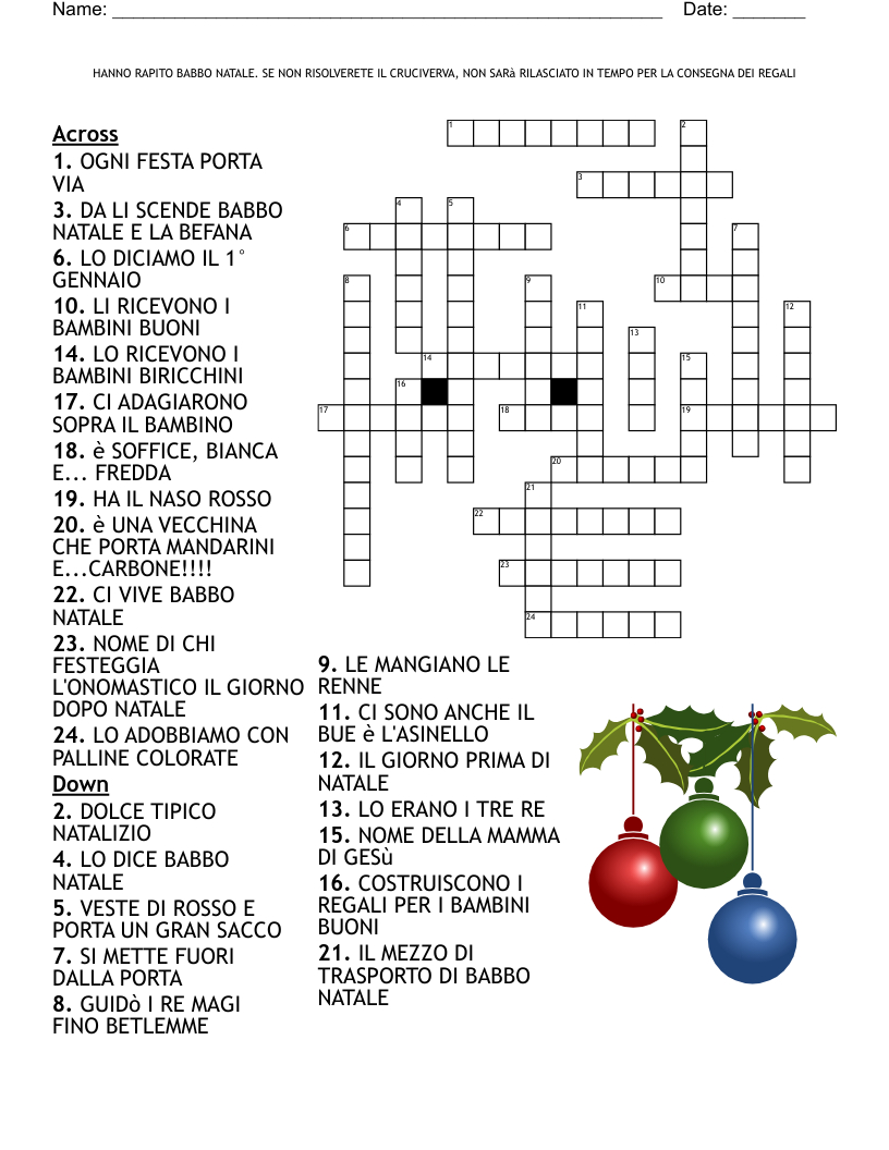 indovinelli natalizi crossword wordmint throughout italian name for christmas crossword Indovinelli Natalizi Crossword - Wordmint throughout Italian Name For Christmas Crossword