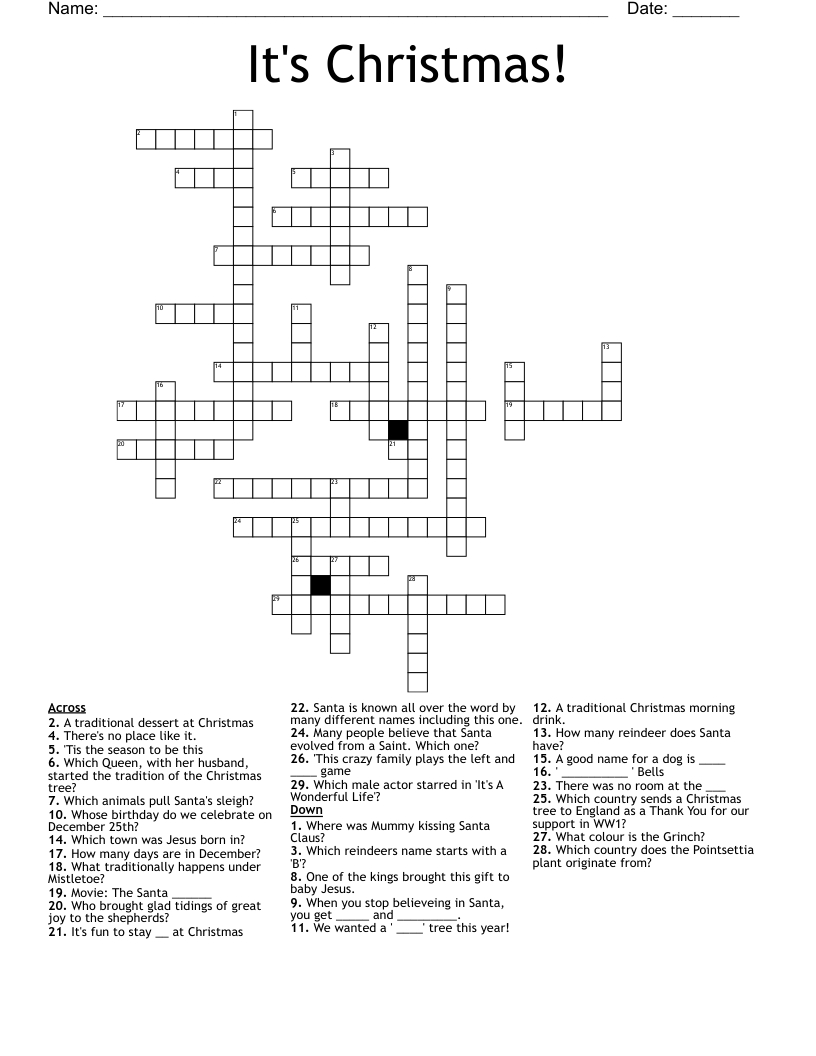 its christmas crossword wordmint intended for christmas saint crossword clue It'S Christmas! Crossword - Wordmint intended for Christmas Saint Crossword Clue