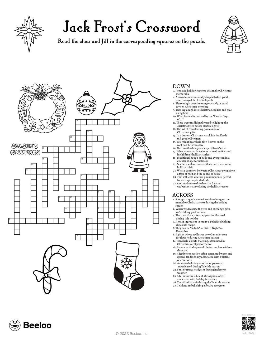 jack frosts crossword beeloo printable crafts and activities pertaining to christmas candy shape crossword Jack Frost'S Crossword • Beeloo Printable Crafts And Activities pertaining to Christmas Candy Shape Crossword