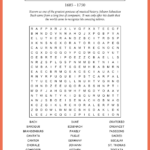 Johann Sebastian Bach Word Search Throughout Bach'S Christmas Crossword