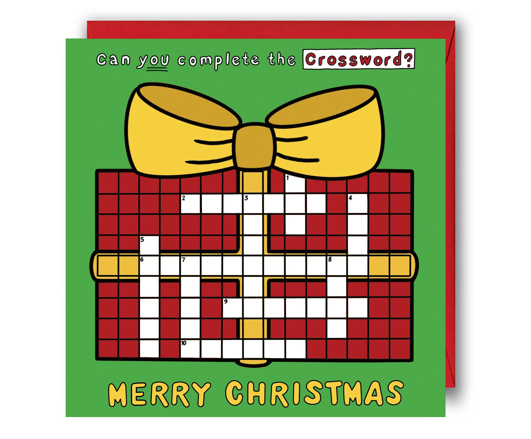 Kids Christmas Card, Christmas Crossword Puzzle Card. Christmas with Noel Christmas Figure Crossword Clue