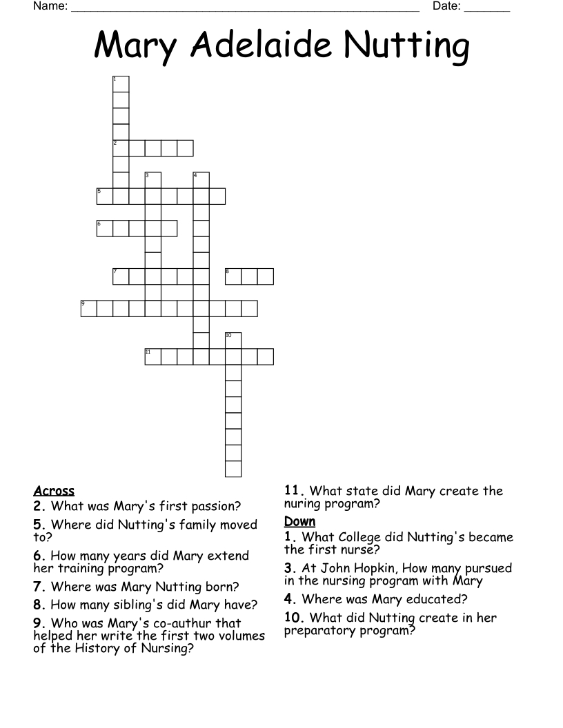 mary adelaide nutting crossword wordmint for nurse born on christmas day crossword Mary Adelaide Nutting Crossword - Wordmint for Nurse Born on Christmas Day Crossword