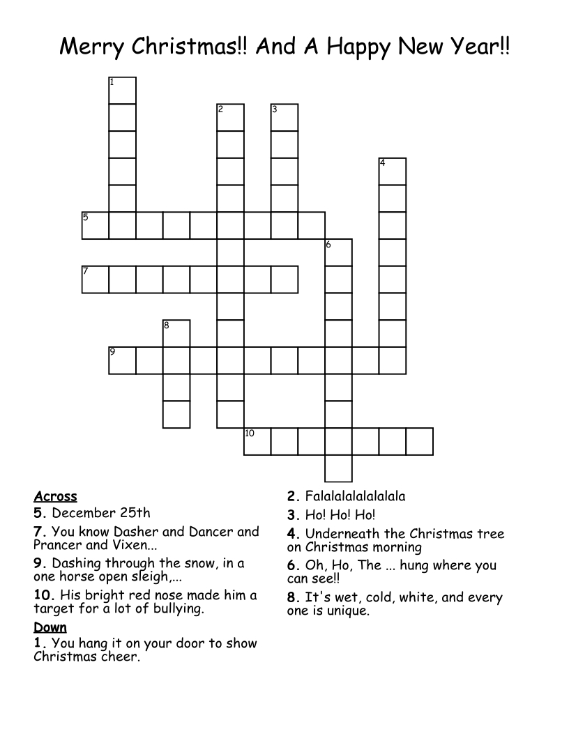 merry christmas and a happy new year crossword wordmint in christmas crossword middle school Merry Christmas!! And A Happy New Year!! Crossword - Wordmint in Christmas Crossword Middle School