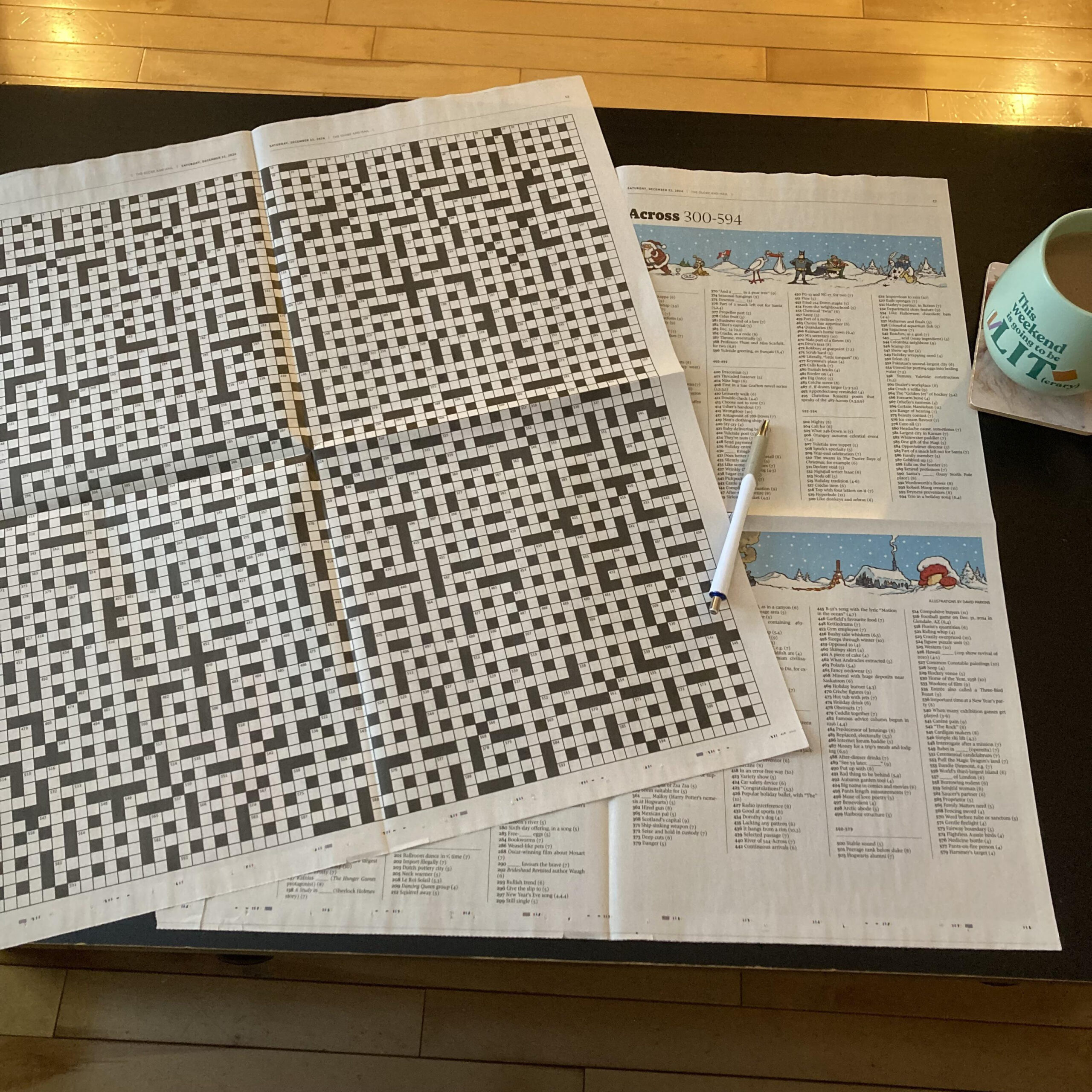 My Christmas Eve Tradition: The Giant Holiday Crossword From The with The Giant Christmas Crossword