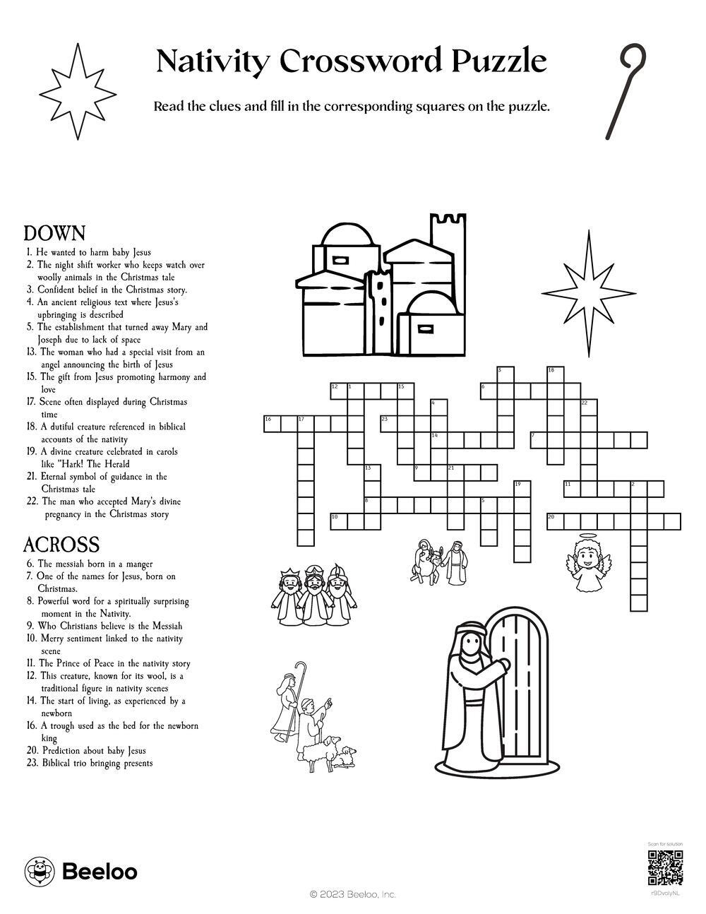 nativity crossword puzzle beeloo printable crafts and activities in traditional christmas sentiment crossword Nativity Crossword Puzzle • Beeloo Printable Crafts And Activities in Traditional Christmas Sentiment Crossword