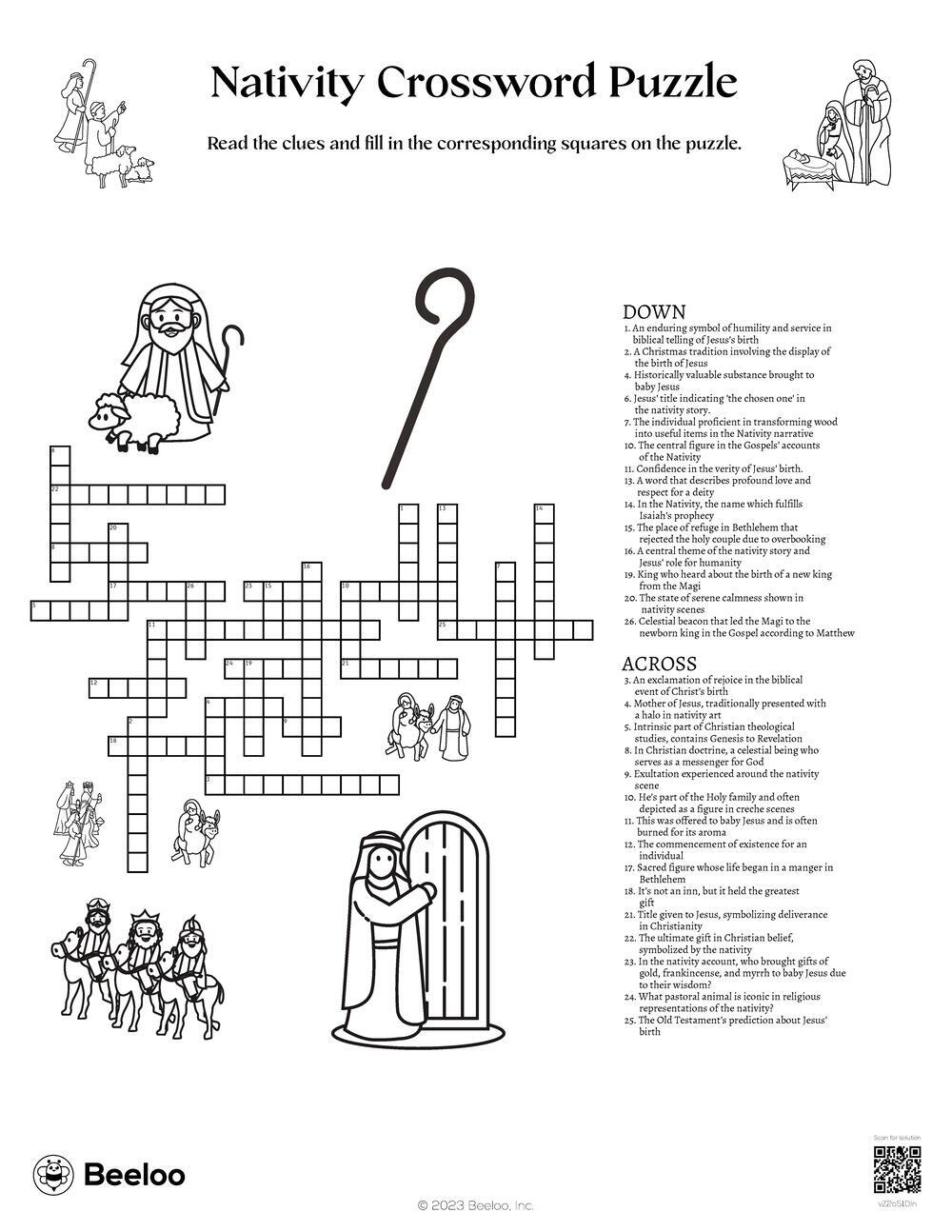 nativity crossword puzzle beeloo printable crafts and activities pertaining to christian christmas crossword puzzle Nativity Crossword Puzzle • Beeloo Printable Crafts And Activities pertaining to Christian Christmas Crossword Puzzle