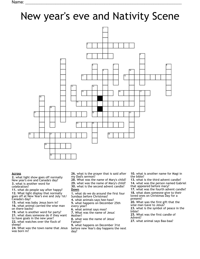 new years eve and nativity scene crossword wordmint for christmas scene crossword clue New Year'S Eve And Nativity Scene Crossword - Wordmint for Christmas Scene Crossword Clue