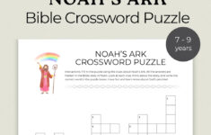 Noah'S Ark Activity For Youth,Bible Crossword Puzzle,Bible Study for Prize In A Christmas Story Crossword Clue