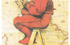 Norman Rockwell Print "Santa Claus Plans His Trip" Christmas in Santa's Route on Christmas Eve Nyt Crossword