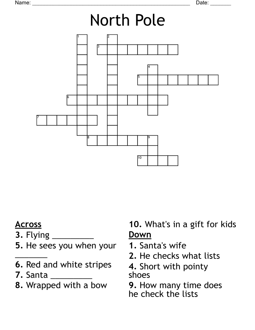North Pole Crossword - Wordmint with regard to The North Pole Times Christmas Crossword Puzzle