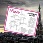 Paris Crossword Puzzle Printable Game, Fun Travel Theme Birthday Activity,  Love France City, French Gathering Word Game Pdf, Parisian Party Throughout Christmas In Paris Crossword Clue