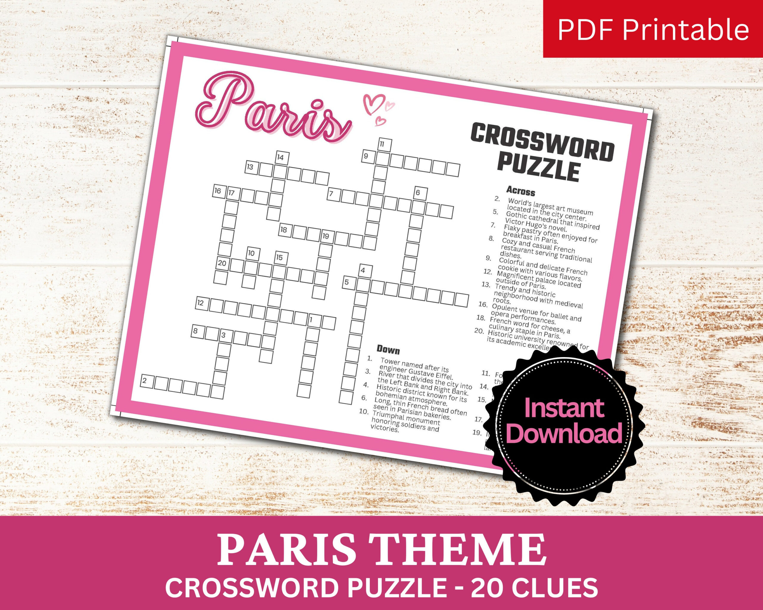 paris crossword puzzle printable game fun travel theme birthday within christmas in paris crossword scaled Paris Crossword Puzzle Printable Game, Fun Travel Theme Birthday within Christmas in Paris Crossword