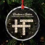 Personalised Glass Crossword Christmas Ornament For Brothers Inside Christmas Eve Decoration Crossword