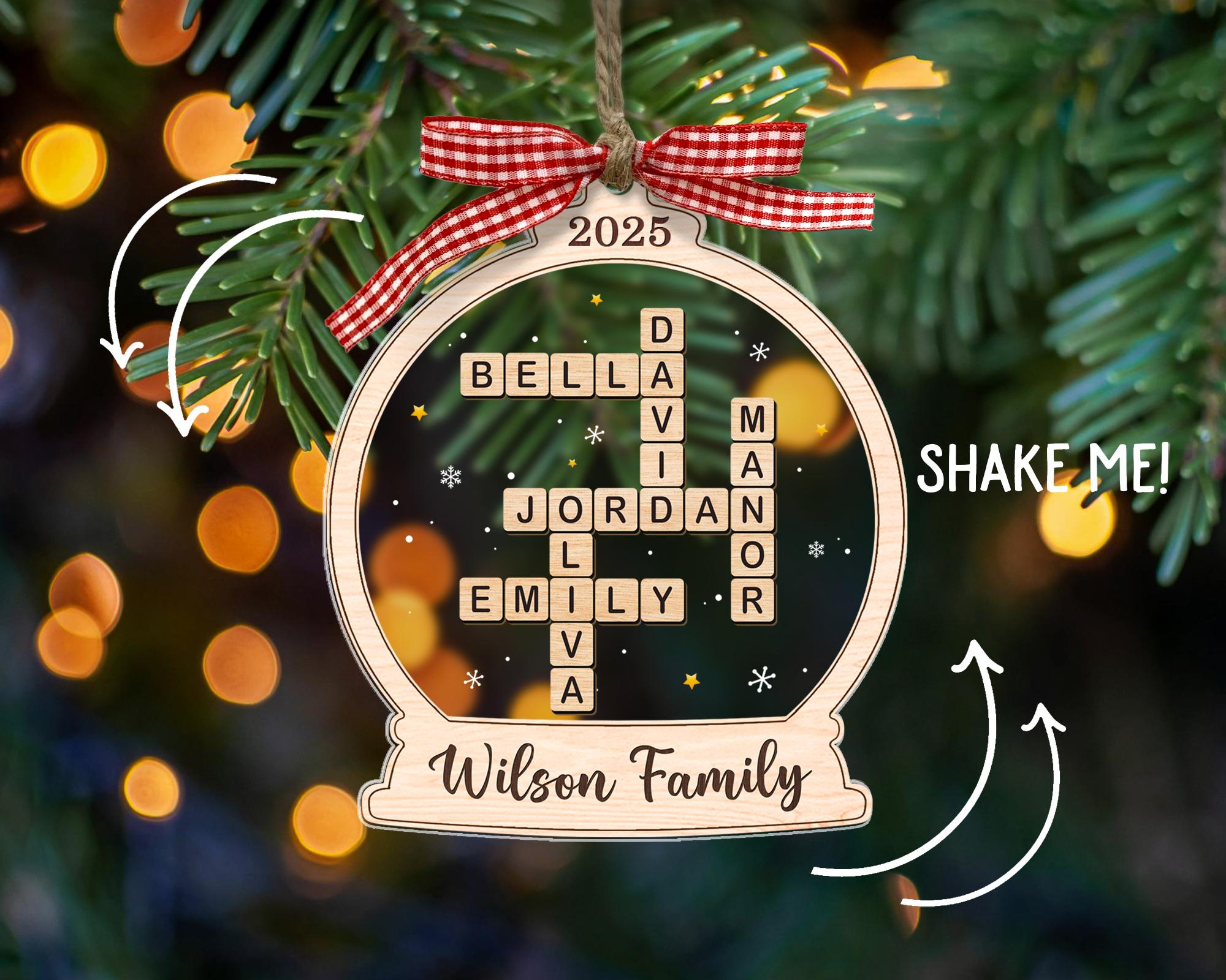 personalized christmas ornament custom family christmas ornament throughout christmas tree glitter crossword clue Personalized Christmas Ornament, Custom Family Christmas Ornament throughout Christmas Tree Glitter Crossword Clue