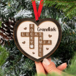 Personalized Crossword Ornament, Custom Grandkids Ornament Regarding Christmas Tree Decorations Crossword Clue