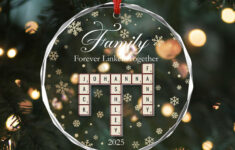 Personalized Crossword Ornament - Etsy Uk within Spherical Christmas Tree Ornament Crossword Clue