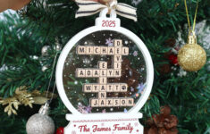 Personalized Family Name Scrabble Christmas Ornament: Acrylic in Edible Christmas Ornament Crossword