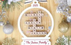 Personalized Family Name Scrabble Christmas Ornament: Acrylic in Edible Christmas Ornament Crossword