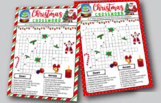 Printable Christmas Crossword Puzzle For Kids And Adults, Fun Christmas  Word Game For Holiday Party And Classrooms, Family Christmas Game regarding It Might Get Decorated at Christmas Crossword