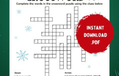 Printable Christmas Crossword Puzzle With Answer Key (Digital pertaining to Christmas Words Crossword Answer Key