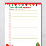 Printable Christmas Wish List For Kids (Digital Download)   Etsy In Like A Christmas Wish List That Just Says Toys Crossword