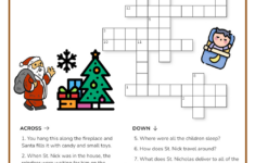 Printable Grade 7 Holidays Crossword Worksheets Download regarding Night Before Christmas Crossword