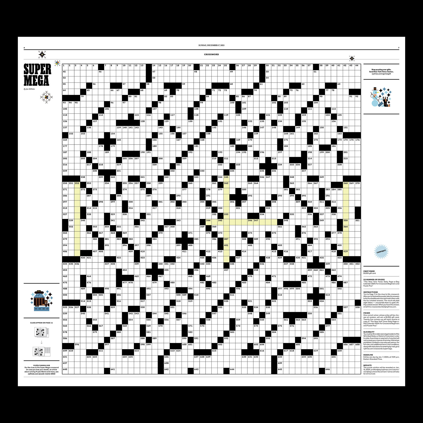 puzzle mania 2023 contest rules the new york times within new york times christmas crossword Puzzle Mania 2023 Contest Rules - The New York Times within New York Times Christmas Crossword