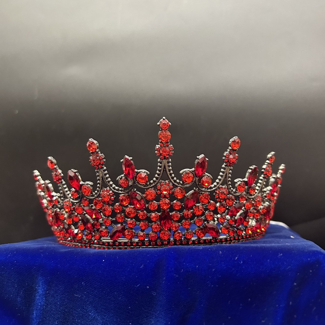 red rhinestone tiara antique gold base witchy villain princess inside christmas pageant headwear crossword clue Red Rhinestone Tiara | Antique Gold Base | Witchy Villain Princess inside Christmas Pageant Headwear Crossword Clue