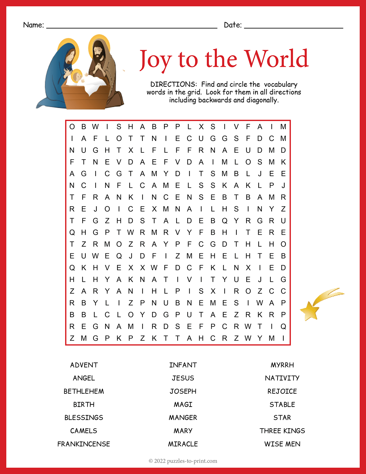 religious christmas word search with religious christmas crossword puzzle to print Religious Christmas Word Search with Religious Christmas Crossword Puzzle To Print