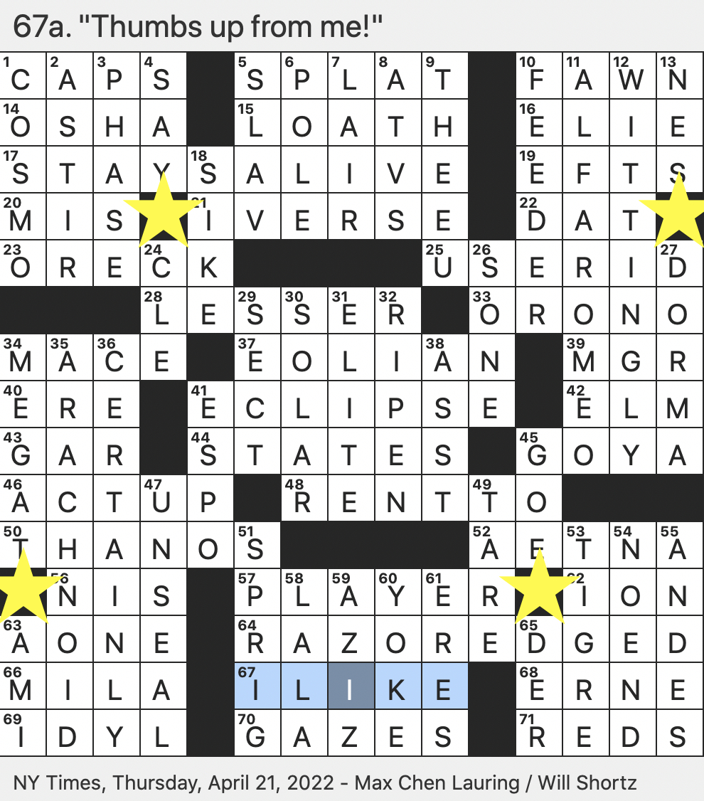 rex parker does the nyt crossword puzzle puccini aria popularized pertaining to a christmas or meteor display crossword clue Rex Parker Does The Nyt Crossword Puzzle: Puccini Aria Popularized pertaining to A Christmas or Meteor Display Crossword Clue