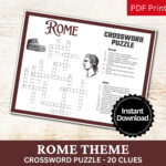 Rome Crossword Puzzle Printable Game, Fun Travel Club Theme Intended For Christmas In Rome Crossword Clue