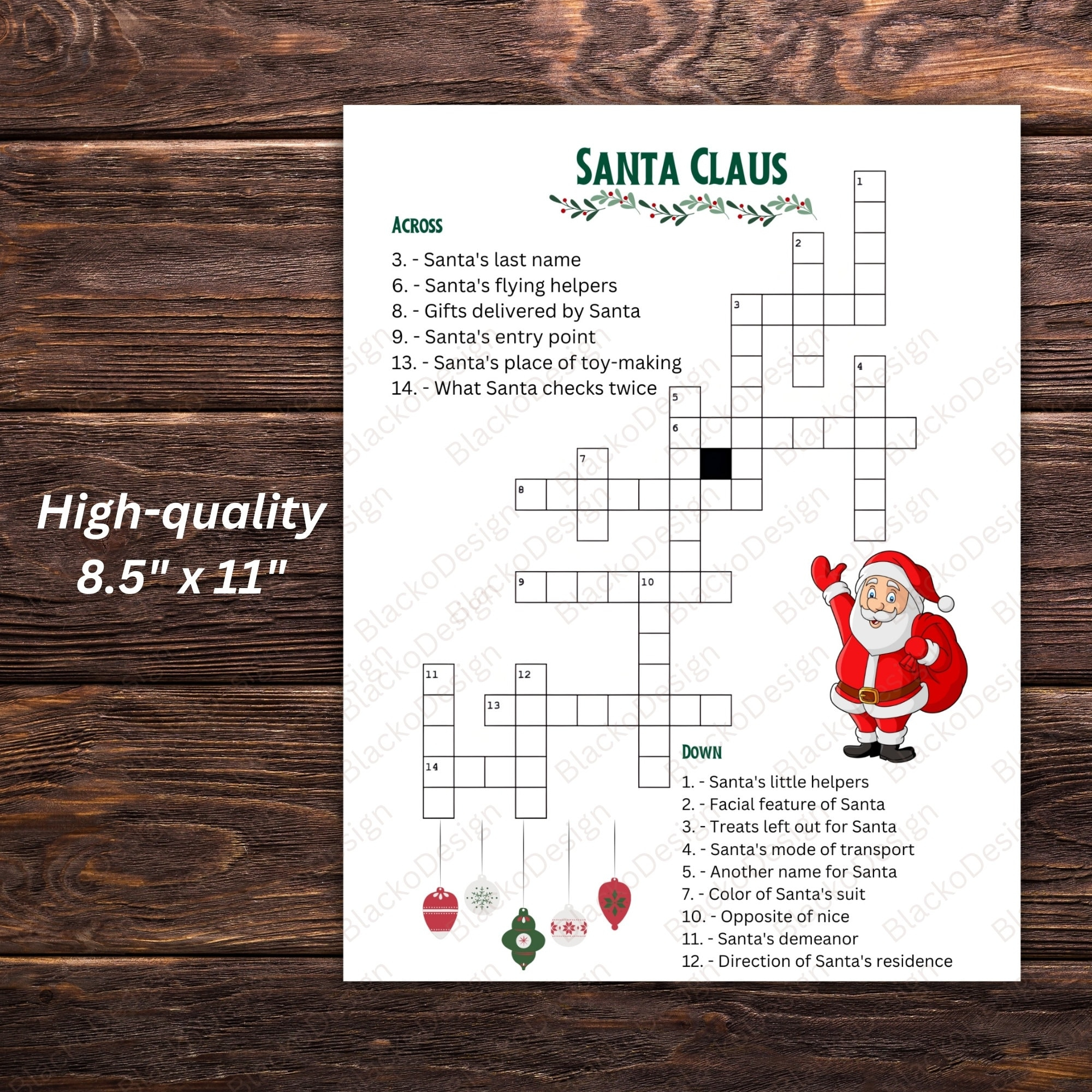 santa claus crossword puzzle christmas party game digital for father christmas crossword clue Santa Claus Crossword Puzzle: Christmas Party Game (Digital for Father Christmas Crossword Clue