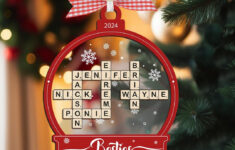 Scrabble Personalized Christmas Ornament, Friend Crossword intended for Christmas Tree Trim Crossword