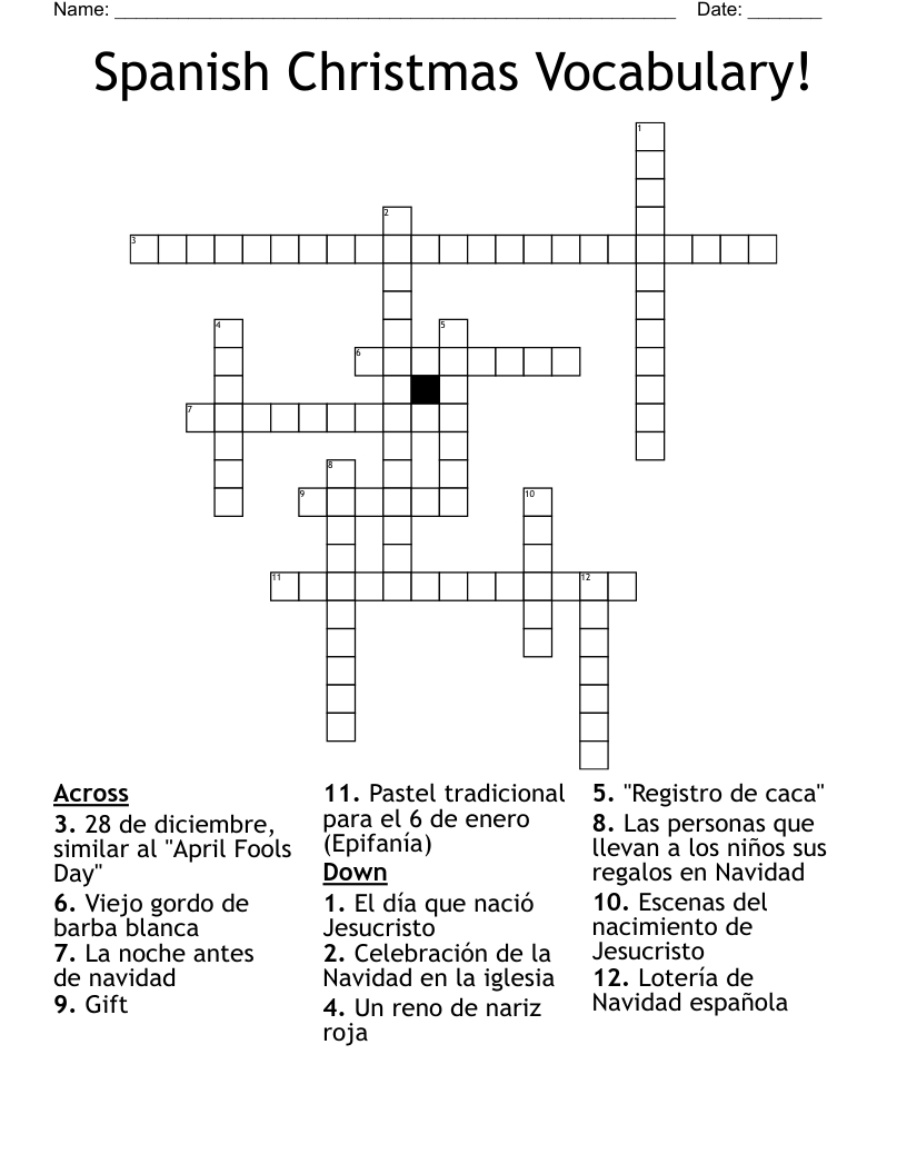 spanish christmas vocabulary crossword wordmint regarding christmas crossword puzzle in spanish Spanish Christmas Vocabulary! Crossword - Wordmint regarding Christmas Crossword Puzzle In Spanish