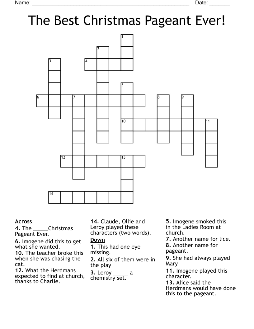the best christmas pageant ever crossword wordmint intended for the best christmas pageant ever crossword puzzle The Best Christmas Pageant Ever! Crossword - Wordmint intended for The Best Christmas Pageant Ever Crossword Puzzle