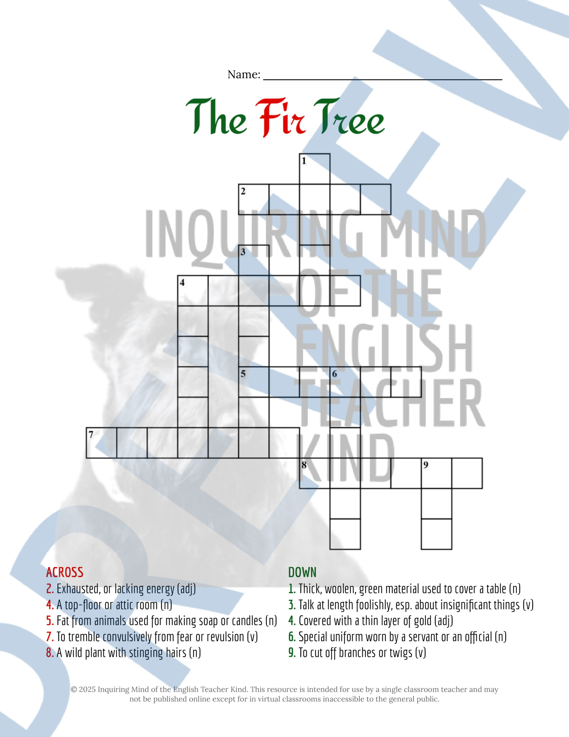 the fir treehans christian andersen vocabulary games throughout slender christmas candle crossword clue scaled The Fir Tree"Hans Christian Andersen Vocabulary Games throughout Slender Christmas Candle Crossword Clue