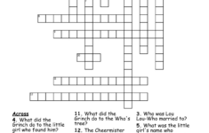 The Grinch'S Puzzle Crossword – Wordmint regarding How The Grinch Stole Christmas Crossword Puzzle Answer Key