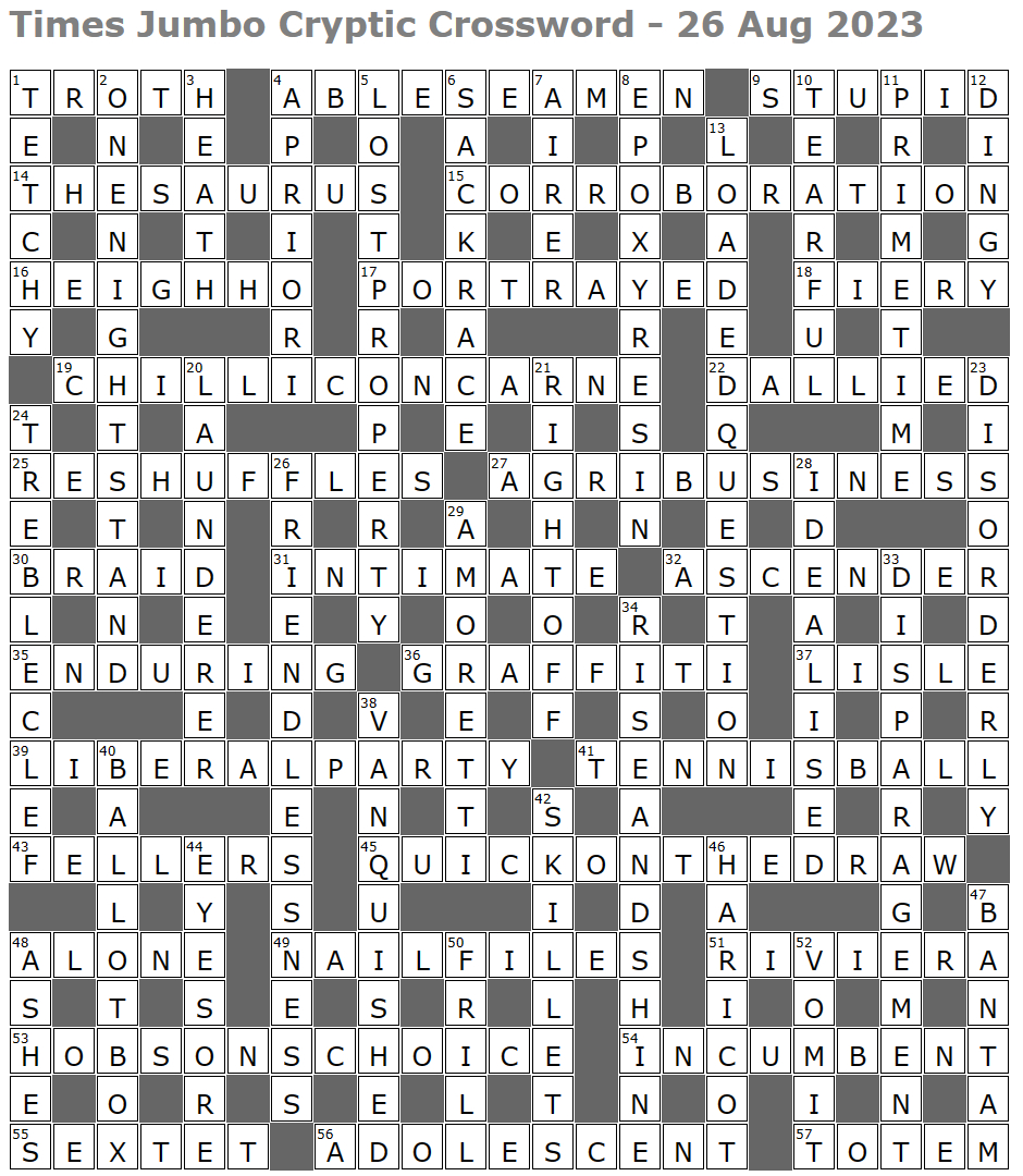 Times Jumbo Crossword – Page 8 – Lucian Poll&amp;#039;S Web Ramblings with Bit Of Christmas Morning Detritus Crossword