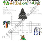 Twelve Days Of Christmas Criss Cross Puzzle   Esl Worksheetannaas Within Twelve Days Of Christmas Crossword Answers