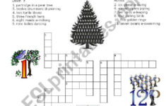 Twelve Days Of Christmas Criss Cross Puzzle - Esl Worksheetannaas within Twelve Days of Christmas Crossword Answers