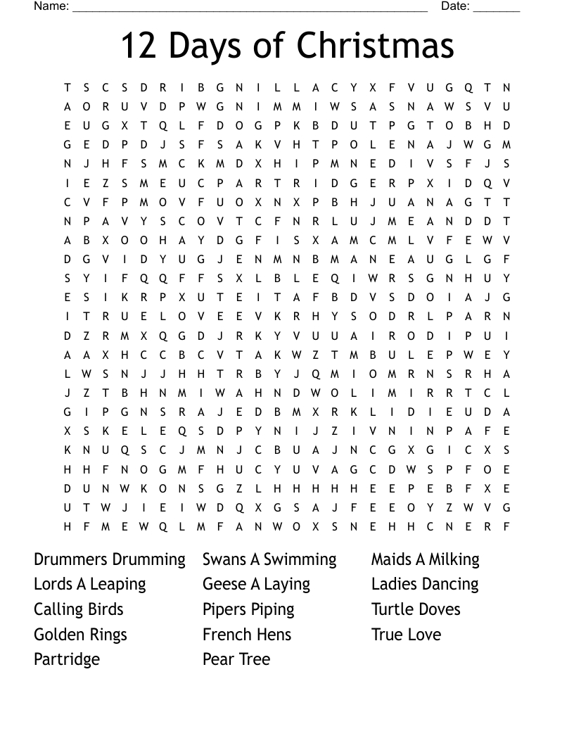 twelve days of christmas crossword wordmint pertaining to twelve days of christmas crossword Twelve Days Of Christmas Crossword - Wordmint pertaining to Twelve Days of Christmas Crossword